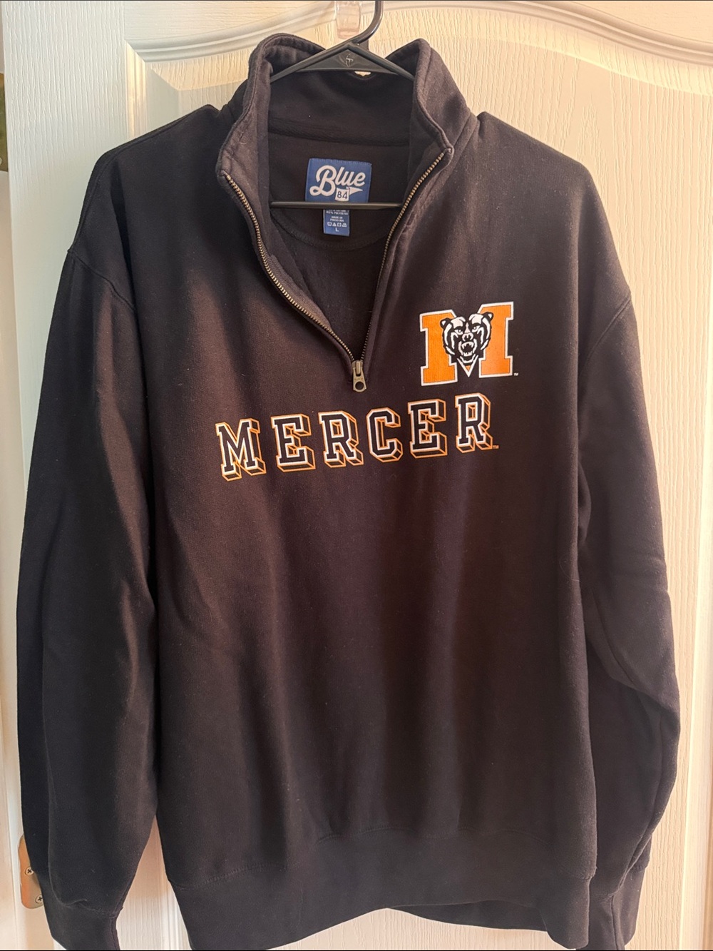 Blue 84 Black Mercer Quarter-Zip Pullover with Orange Logo